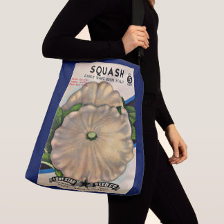 1950s seed packet white squash print crossbody bag