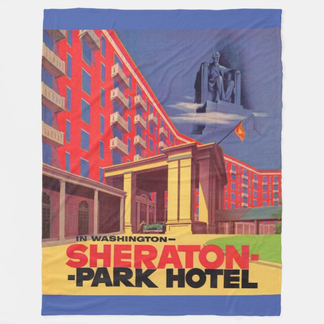 1950s Sheraton Park Hotel - Washington, DC ad Fleece Blanket (Front)