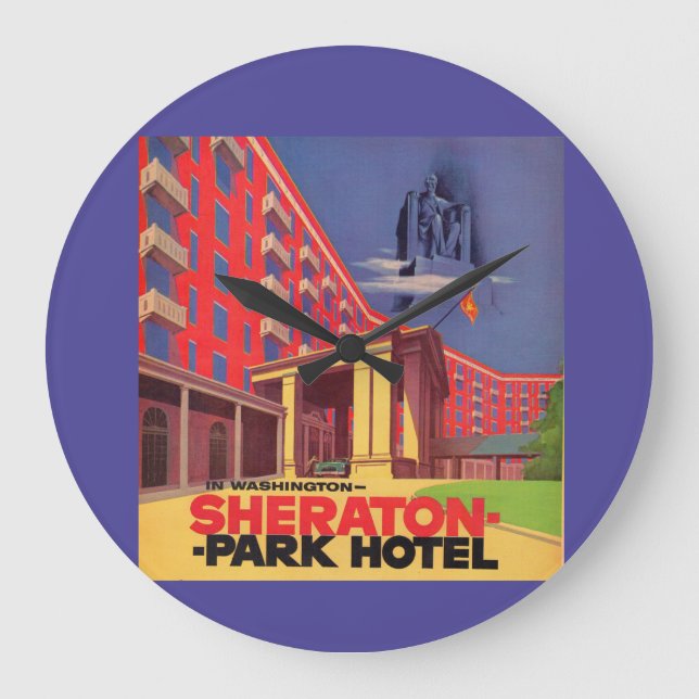 1950s Sheraton Park Hotel - Washington, DC ad Large Clock (Front)