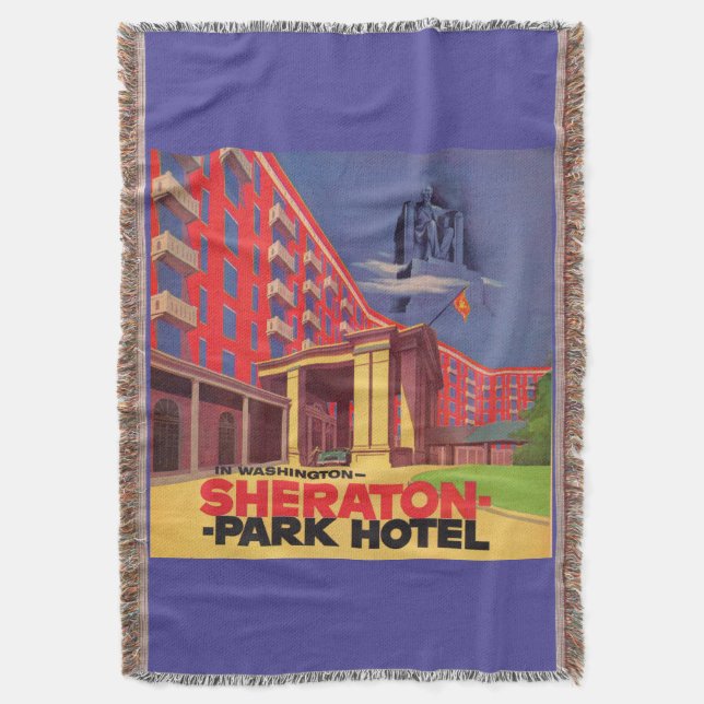 1950s Sheraton Park Hotel - Washington, DC ad Throw Blanket (Front Vertical)