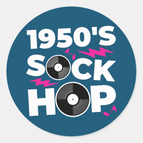 1950s Sock Hop 50s Dance Theme Party  Classic Round Sticker
