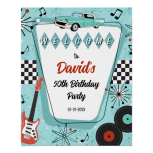 1950's Sock Hop Party Welcome Sign