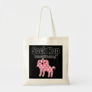 1950's Sock Hop Pink Polka Dot Dog Tote Bag