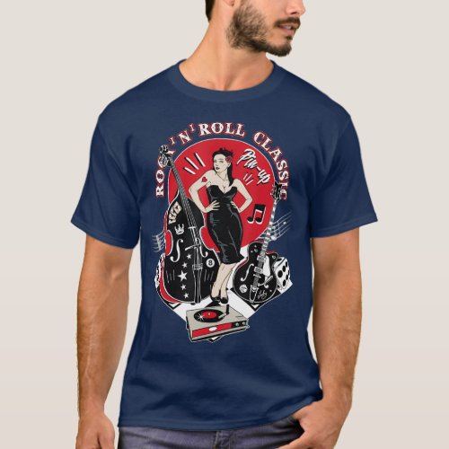1950s Sock Hop Rockabilly Pinup Clothing Men Doo T_Shirt