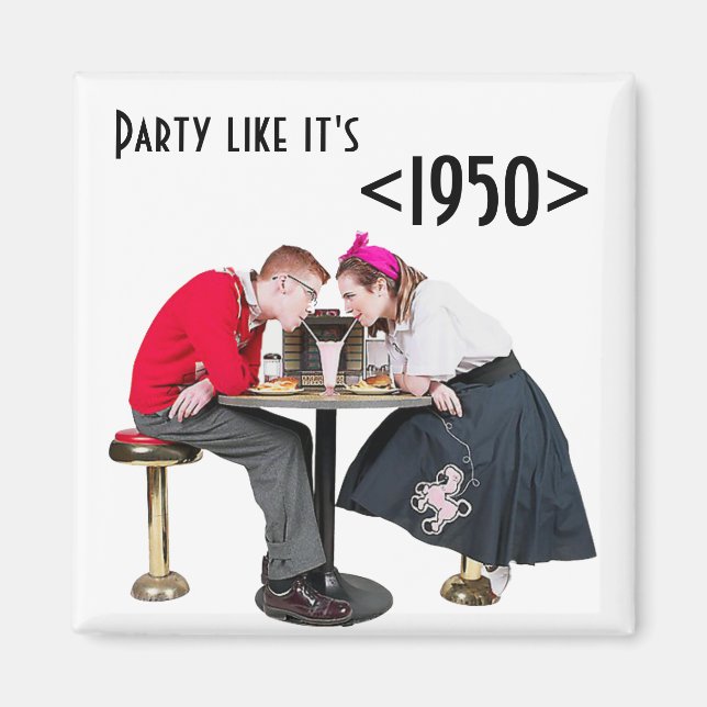 1950's Soda Shop Couple Magnet (Front)