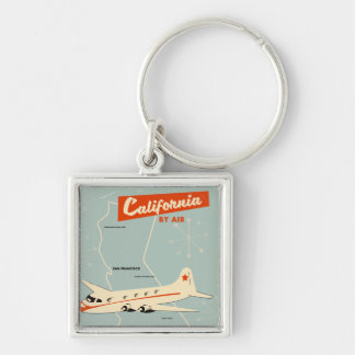 1950s style California "by air" travel poster Keychain