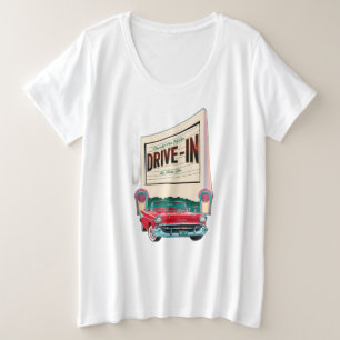  1950s-style drive-in movie plus size T-Shirt
