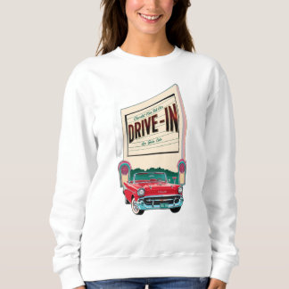 1950s-style drive-in movie sweatshirt