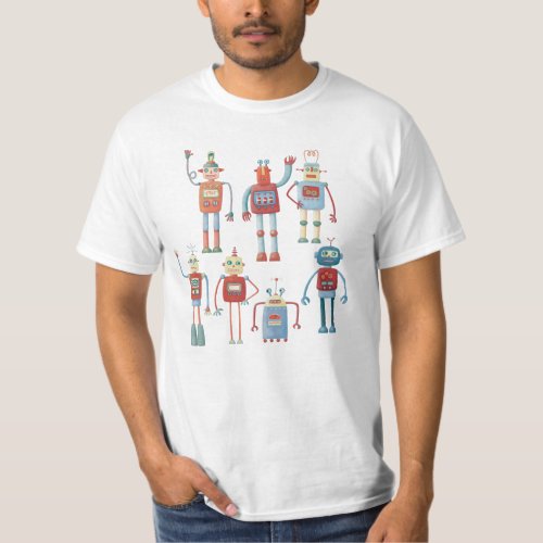 1950s Style Retro Robots T_Shirt