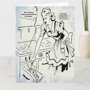 1950s Style Sassy Housewife Greeting Card
