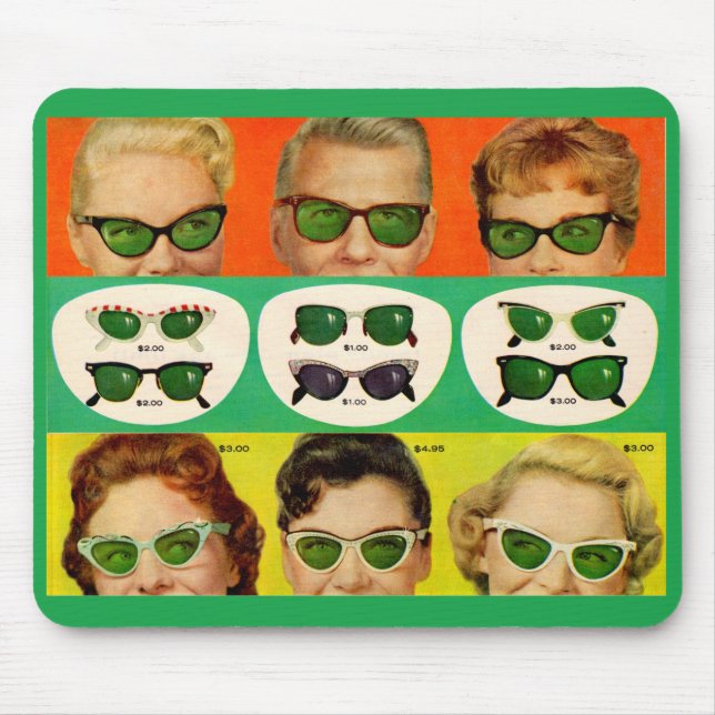 1950s sunglasses ad image mouse pad (Front)
