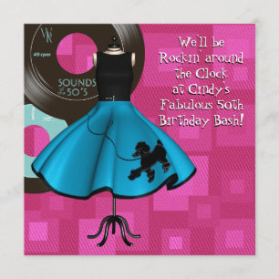 1950's Theme Birthday Party Invitation