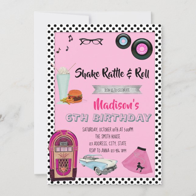 1950's theme party Invitation (Front)