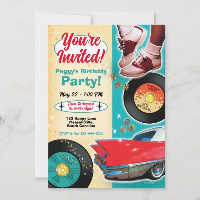 1950s Theme Party Invitations 2 (Front)