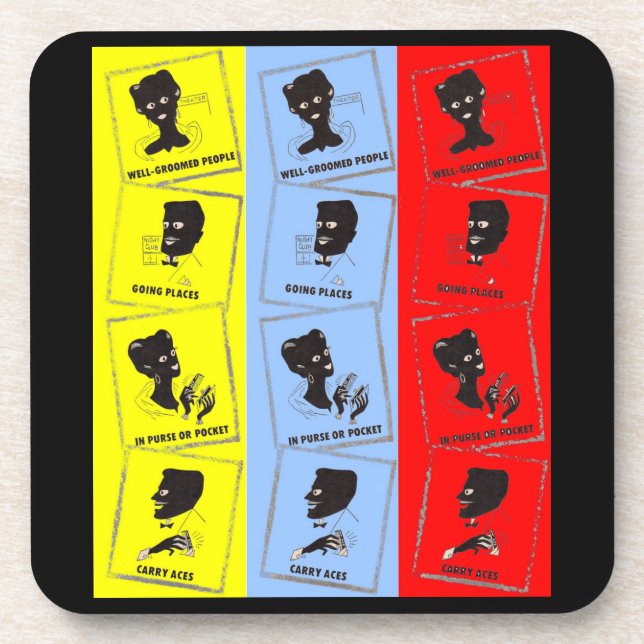 1950s three aces for Ace combs Drink Coaster (Front)