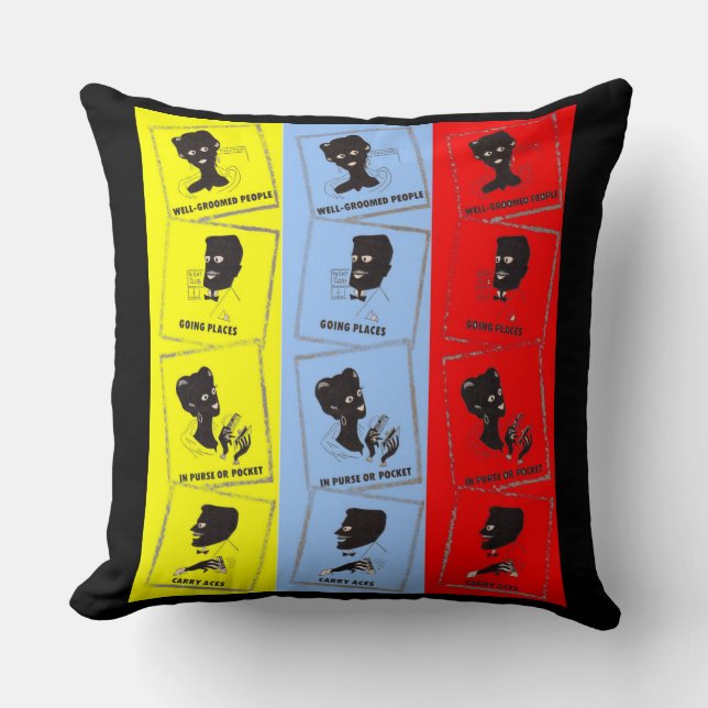 1950s three aces for Ace combs Throw Pillow (Front)