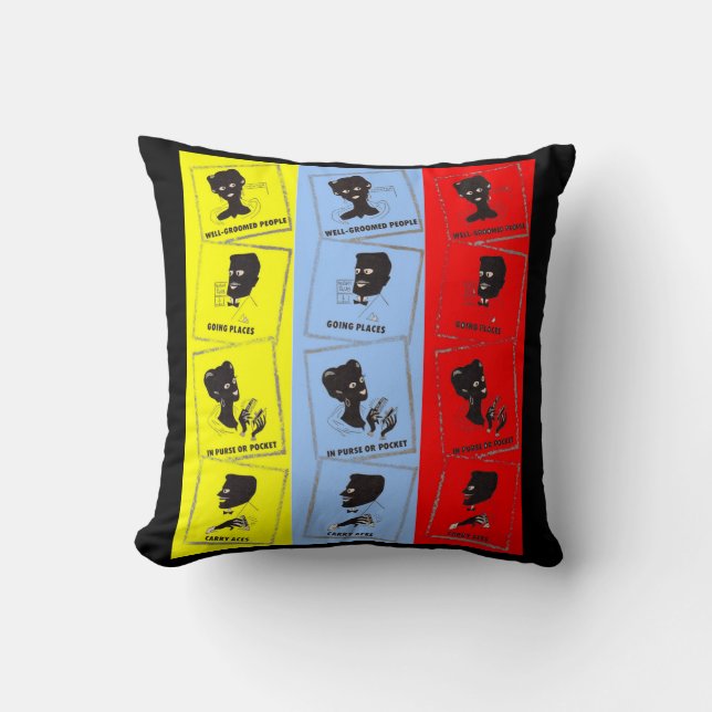 1950s three aces for Ace combs Throw Pillow (Front)