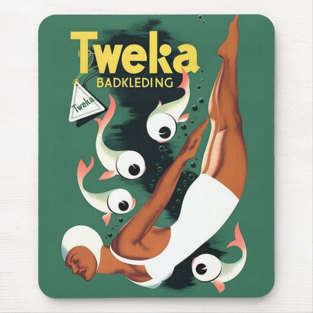 1950s Tweka swimsuit ad Mouse Pad (Front)