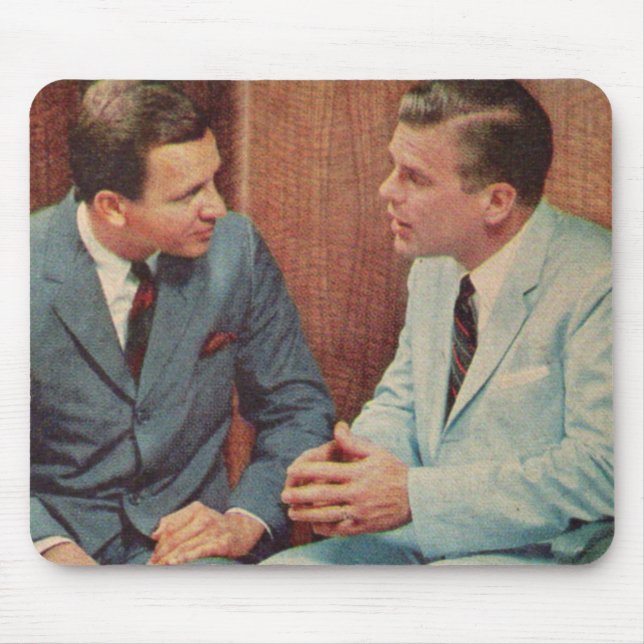 1950s two guys talking mouse pad (Front)