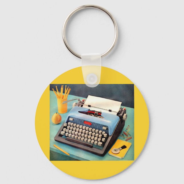 1950s typewriter ad image keychain (Front)