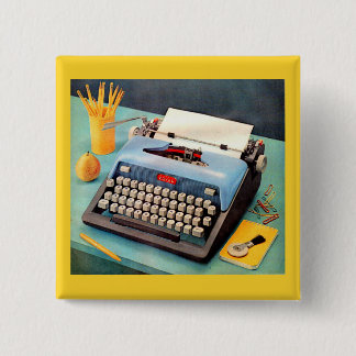 1950s typewriter pinback button