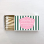 1950s Vacation Retro Pink Green Bachelorette Party Matchboxes