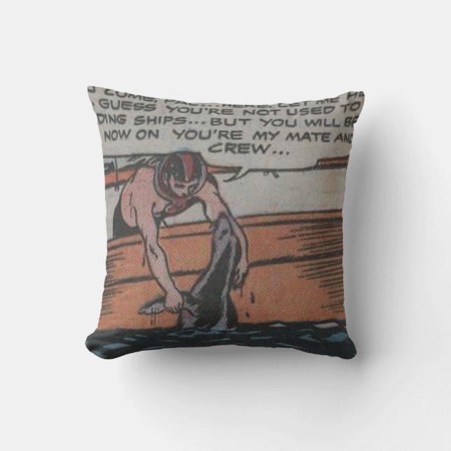 1950s Vintage Adventure Comic Throw Pillow (Front)