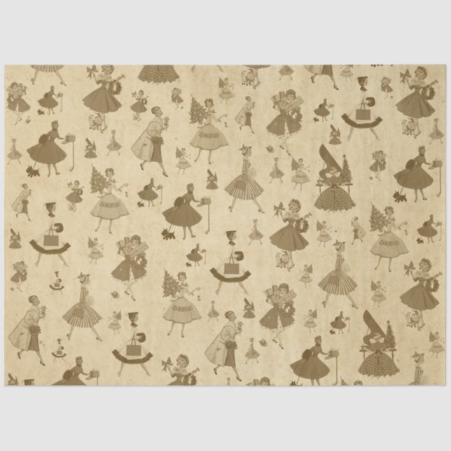 1950's Vintage Christmas Series Design 3 Tissue Paper (Front)