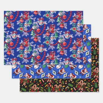 1950s Vintage Christmas Wrapping Paper Sheets by christmas1900 at Zazzle