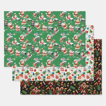 1950s Vintage Christmas Wrapping Paper Sheets by christmas1900 at Zazzle