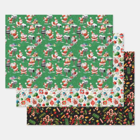 1950s Vintage Christmas Wrapping Paper Sheets