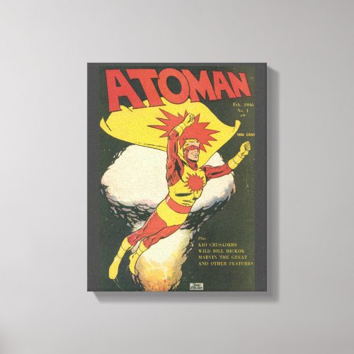 1950s Vintage Comic Superhero Wall Art_ Atoman Canvas Print