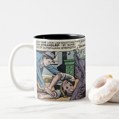 1950s Vintage Horror Comic  Best gift for classic Two_Tone Coffee Mug