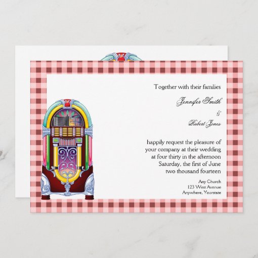 1950s Vintage Jukebox Wedding Invitation | Zazzle