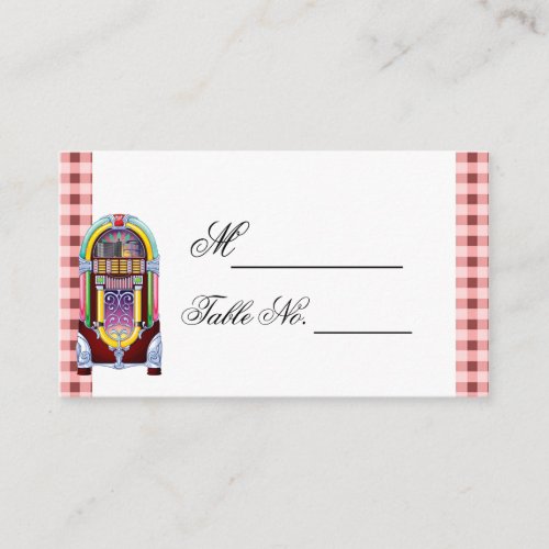 1950s Vintage Jukebox Wedding Place Card Business Card Templates