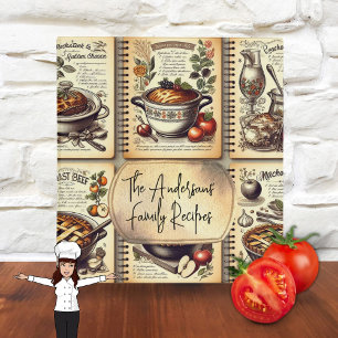 1950s Vintage Kitchen Family Cookbook 3 Ring Binder