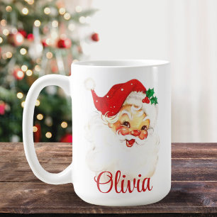 1950s Vintage Retro Santa Claus Custom Christmas Coffee Mug