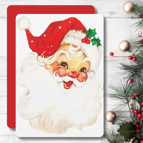 1950s Vintage Retro Santa Claus Custom Christmas Holiday Card