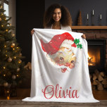 1950s Vintage Retro Santa Claus Custom Christmas Sherpa Blanket<br><div class="desc">This mid-century vintage Christmas blanket features an illustration of Santa Claus,  reminiscent of the Jolly Old Saint Nick of the 1950's and 60's.  Personalize by adding your name or the name of someone special.</div>