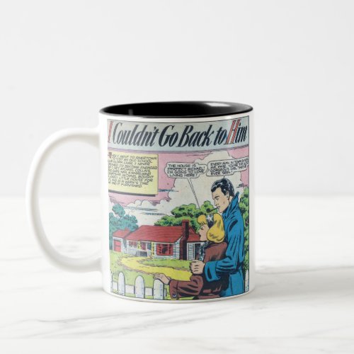 1950s Vintage Romantic Comic Two_Tone Coffee Mug
