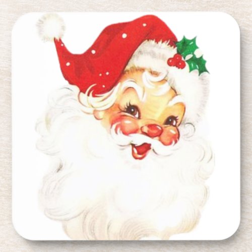 1950s Vintage Santa Claus Christmas Beverage Coaster