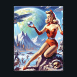 1950s Vintage Science Fiction Woman Postcard<br><div class="desc">1950s Vintage Science Fiction Woman</div>