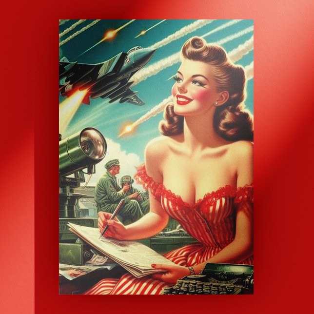 1950s Vintage Woman Illustration Postcard (Creator Uploaded)