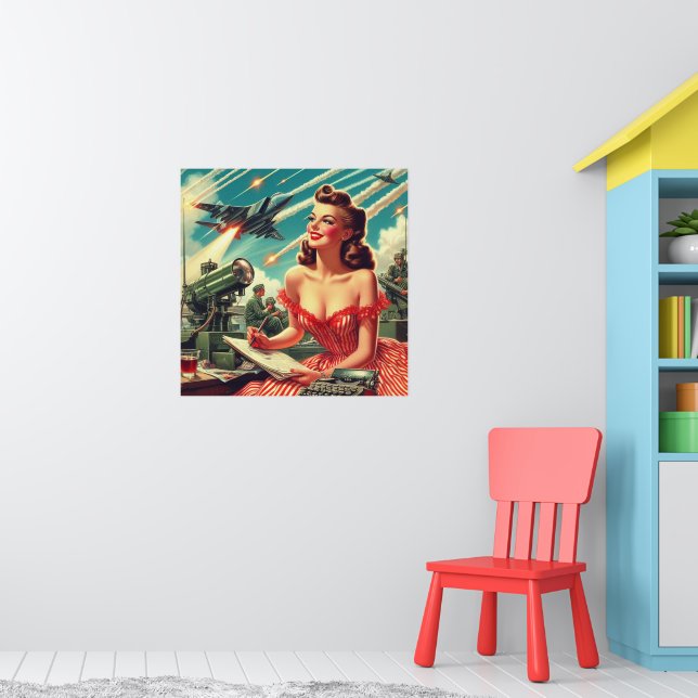 1950s Vintage Woman Illustration Poster | Zazzle