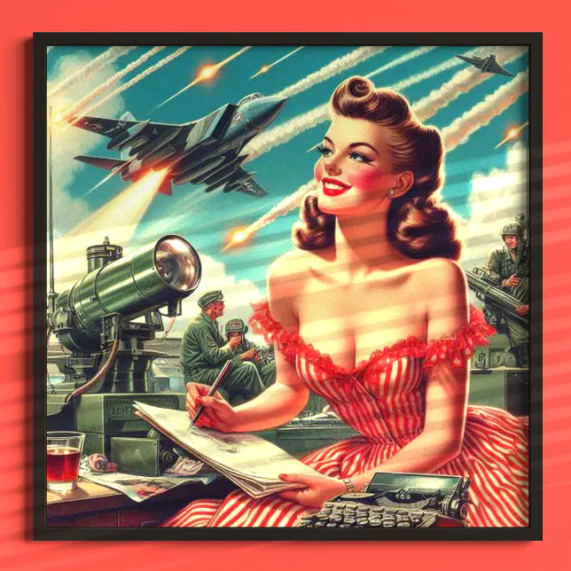 1950s Vintage Woman Illustration Poster | Zazzle