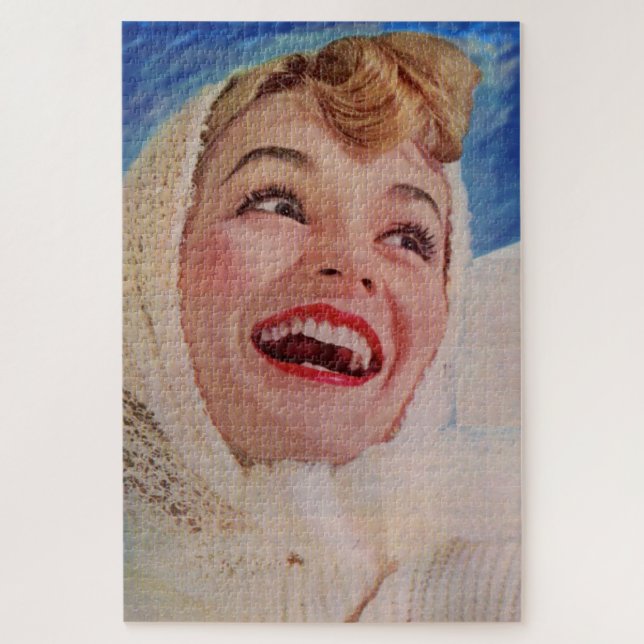 1950s vivacious cold weather beauty jigsaw puzzle (Vertical)
