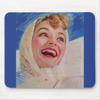 1950s vivacious cold weather beauty mouse pad