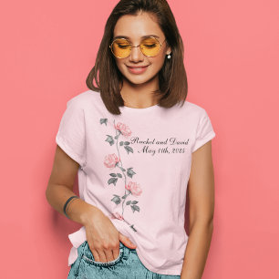 1950's Wallpaper Roses Wedding Bridesmaids' T-Shirt