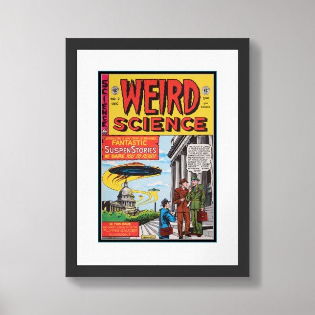 1950s WEIRD SCIENCE COMIC BOOK COVER ART Framed Art (Framed Front)