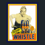1950's Whistle Orange Soda Pop Advertisement Poster<br><div class="desc">1950's Whistle Orange Soda Pop with Deliver Boy on Bicycle Advertisement Poster</div>